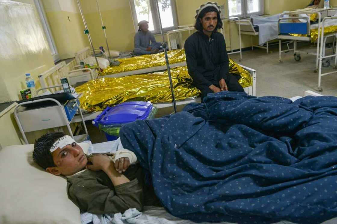 An Afghan youth is treated inside a hospital in the city of Sharan after he was injured in the earthquake on June 22, 2022 An Afghan youth is treated inside a hospital in the city of Sharan after he was injured in the earthquake on June 22, 2022
