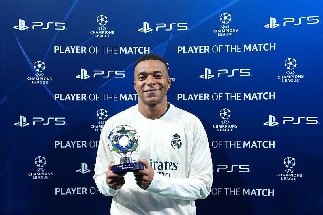 Kylian Mbappe of Real Madrid at Estadio Santiago Bernabeu Kylian Mbappe of Real Madrid at Estadio Santiago Bernabeu