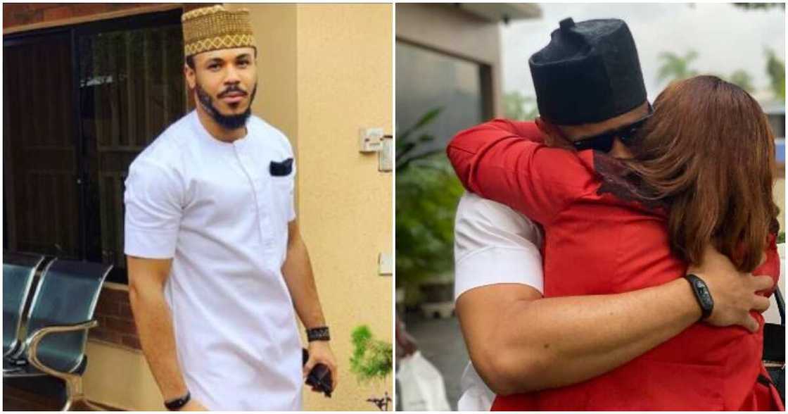 BBNaija 2020 evicted housemate Ozo finally reunites with mother (photo)