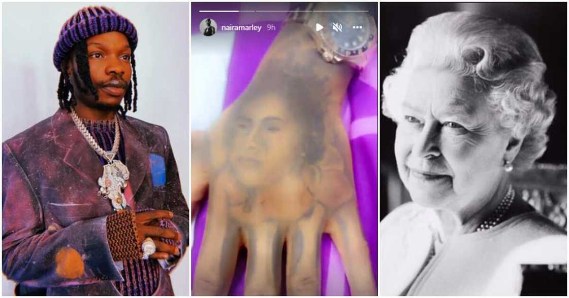 Queen Elizabeth's death, Naira Marley mourns with tattoo.