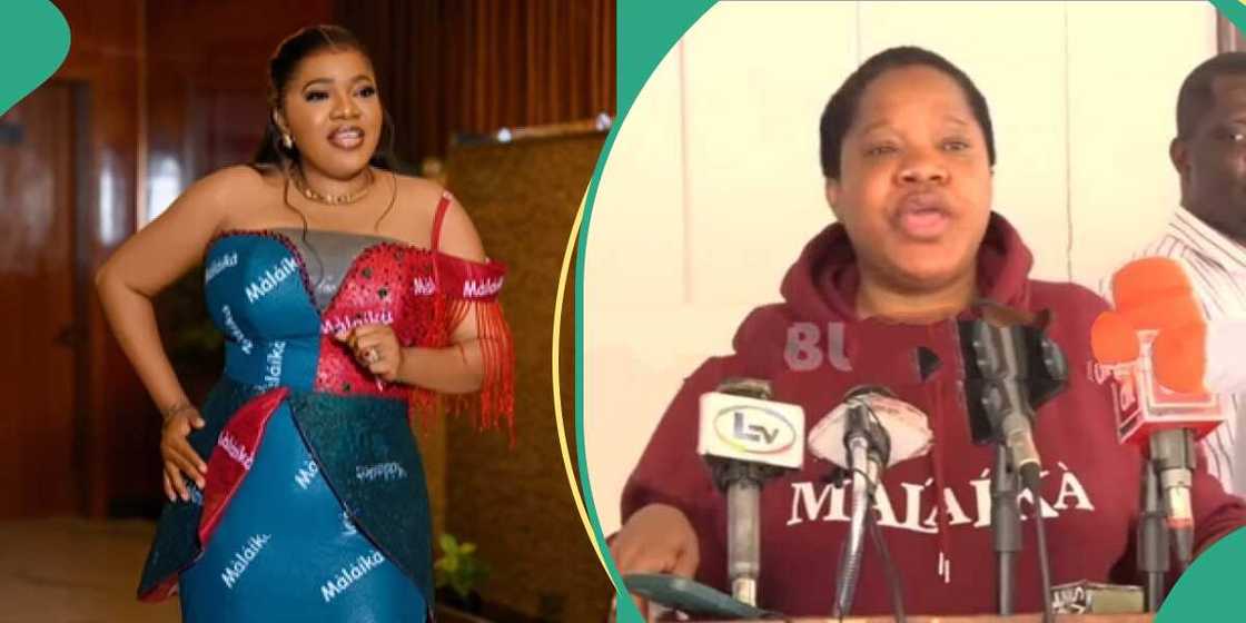 Toyin Abraham speaks with press after arresting 5 persons involved in the piracy of her movie Toyin Abraham speaks with press after arresting 5 persons involved in the piracy of her movie