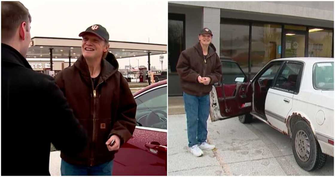 Joy as community gift hardworking man a new car after 31 years of working as a pizza deliveryman Joy as community gift hardworking man a new car after 31 years of working as a pizza deliveryman
