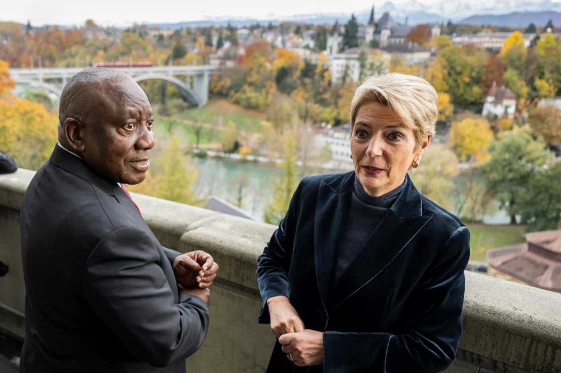 South Africa's President Cyril Ramaphosa held talks with Swiss President Karin Keller-Sutter in Bern