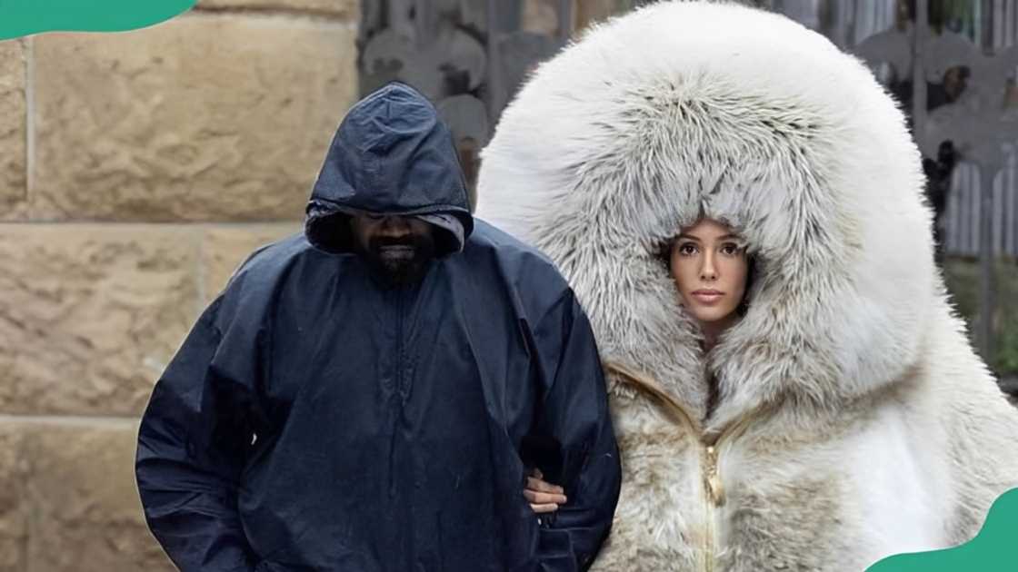 Kanye West and Bianca Censori walk together