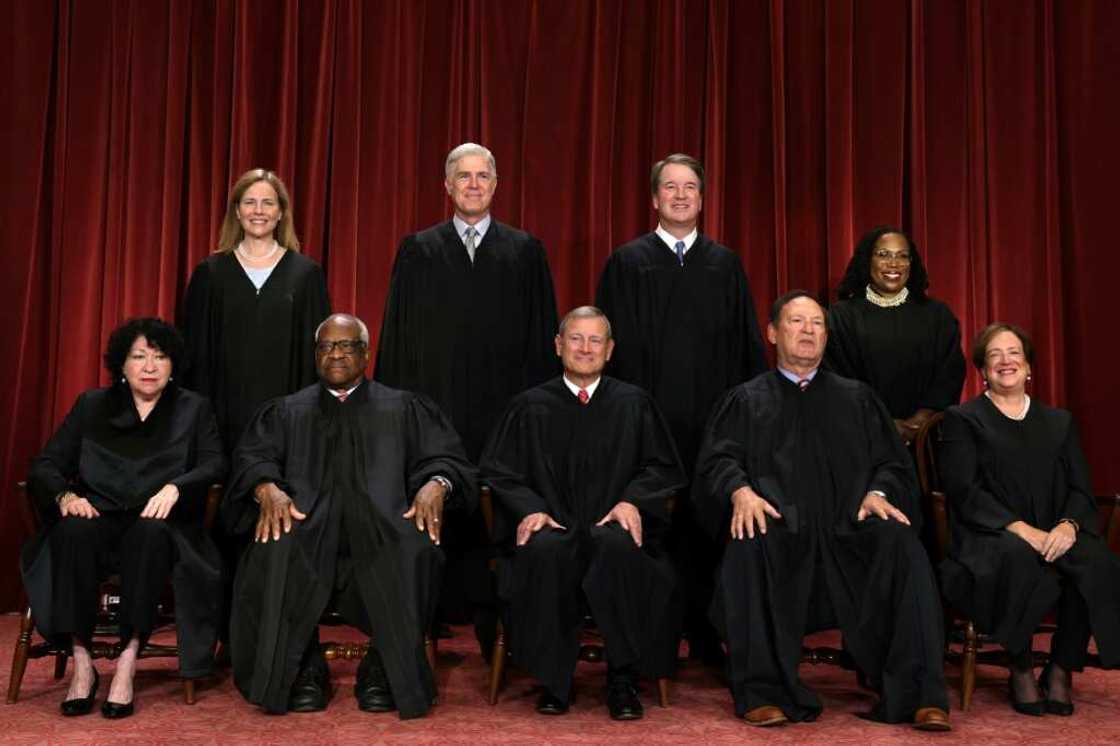 The nine US Supreme Court justices