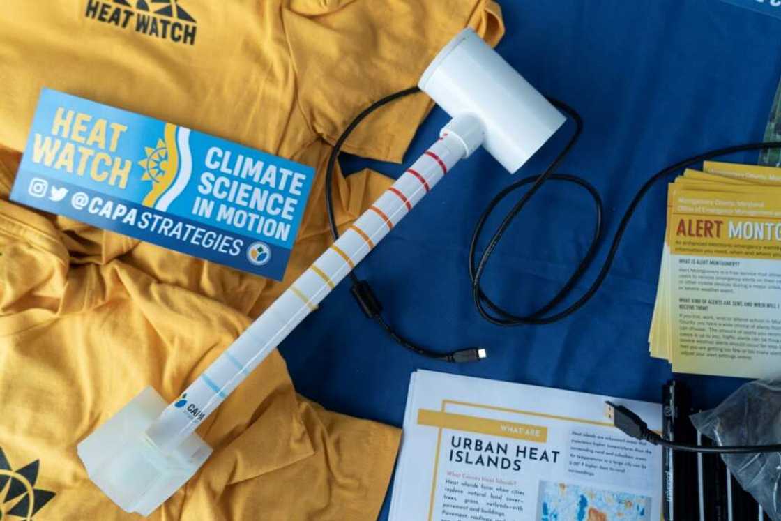 A sensor from the company CAPA Strategies aimed at mapping urban heat islands, in Silver Spring, Maryland A sensor from the company CAPA Strategies aimed at mapping urban heat islands, in Silver Spring, Maryland