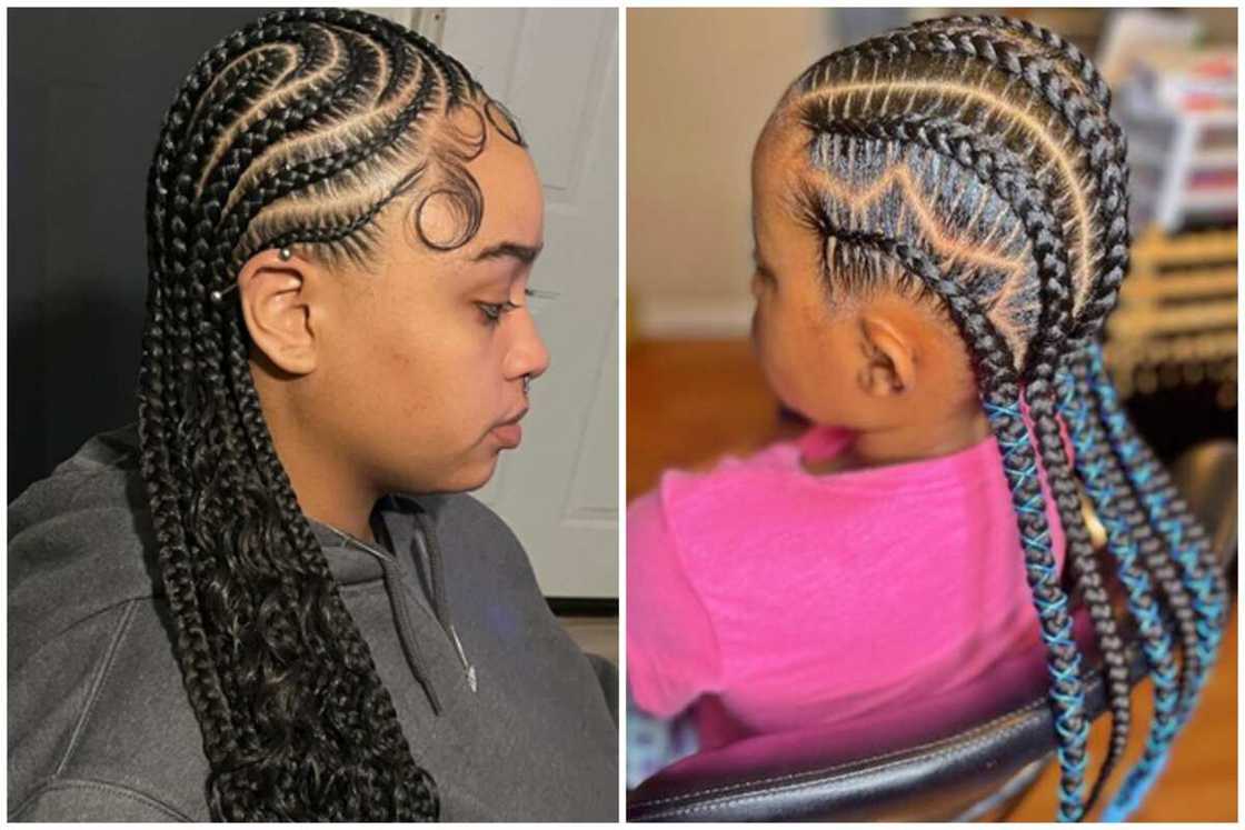 Freestyle stitch braids with a stylish touch Freestyle stitch braids with a stylish touch