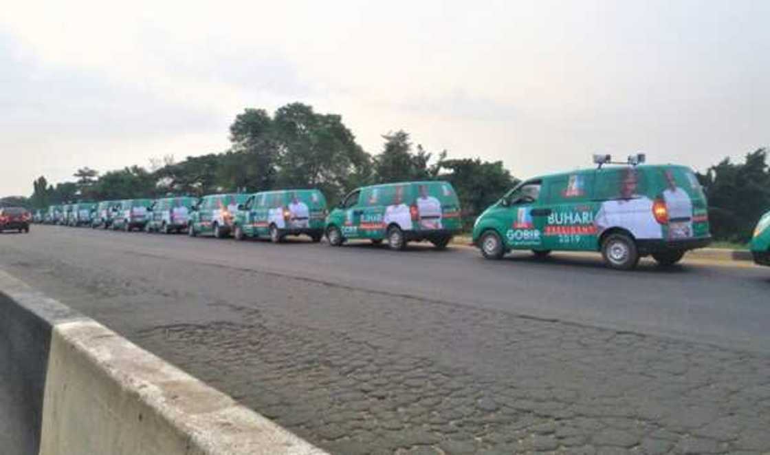 An kone motocin yakin neman zabe Buhari 2 a jihar PDP An kone motocin yakin neman zabe Buhari 2 a jihar PDP