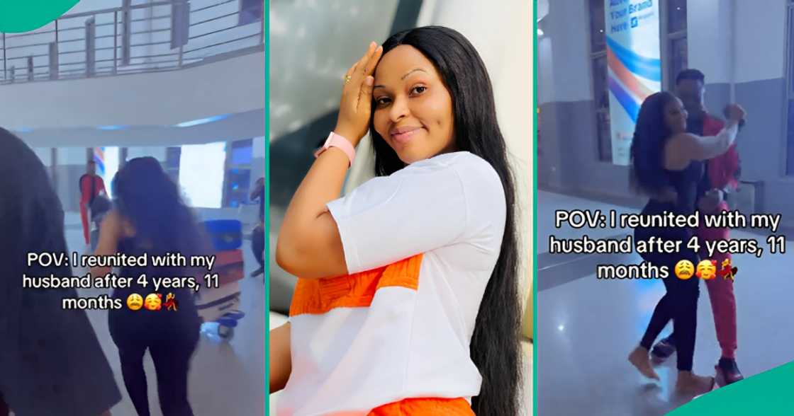 Nigerian woman reunites with husband after almost 5 years apart Nigerian woman reunites with husband after almost 5 years apart