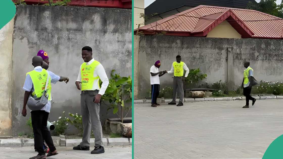 Drama as real Lord's Chosen member reacts after seeing man creating content on road in their apron