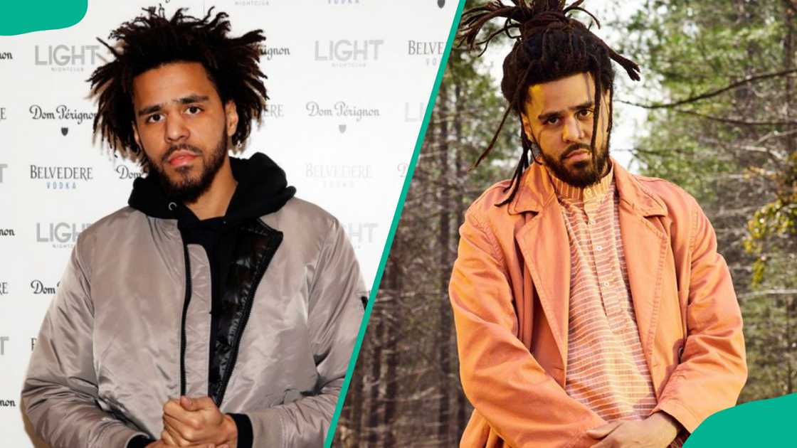 J. Cole wearing overcoats