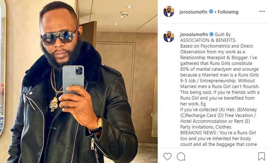 If you’re friends with a runs girl, you’re a runs girl too - Joro Olumofin If you’re friends with a runs girl, you’re a runs girl too - Joro Olumofin