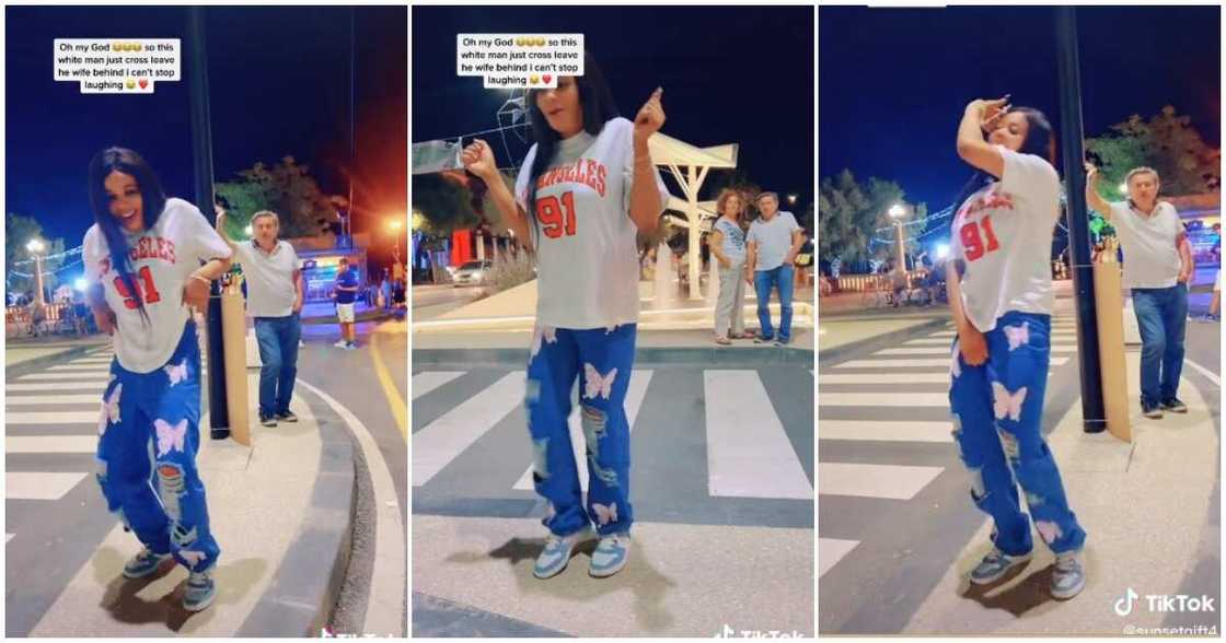 Nigerians dancing on the road, Nigerian lady dances on the road, Oyinbo man abandons wife to watch Nigerian lady, lovely dance videos Nigerians dancing on the road, Nigerian lady dances on the road, Oyinbo man abandons wife to watch Nigerian lady, lovely dance videos