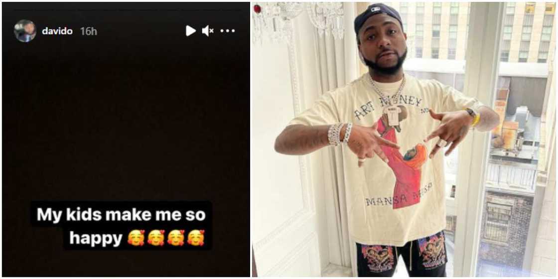 Davido gushes over his kids