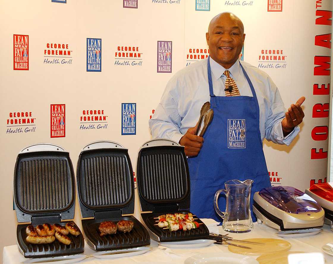 Former world champion boxer George Foreman at a press conference in London Former world champion boxer George Foreman at a press conference in London