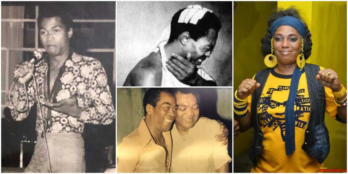 Fela Kuti on stage, Fela Kuti, Yeni Kuti Fela Kuti on stage, Fela Kuti, Yeni Kuti