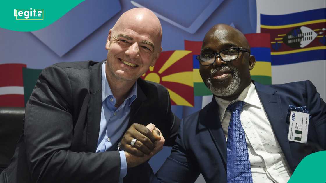 Amaju Pinnick, Gianni Infantino, Super Eagles, World Cup, SAFA, Bafana Bafana Amaju Pinnick, Gianni Infantino, Super Eagles, World Cup, SAFA, Bafana Bafana