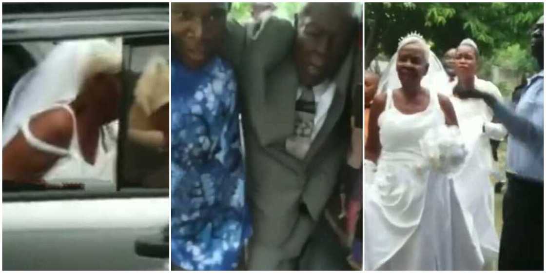 Stunning video captures moment old woman and man walk down the aisle Stunning video captures moment old woman and man walk down the aisle