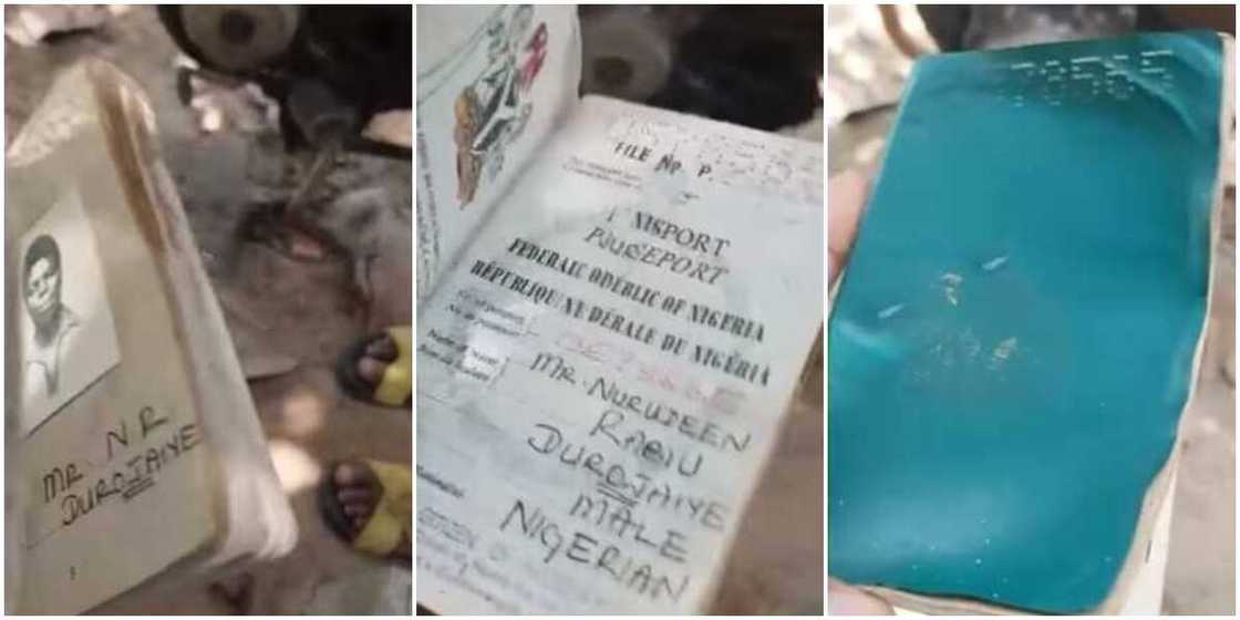 Surprise as man shares video of how his 1980 Nigerian passport looked, says he got it for N100 only