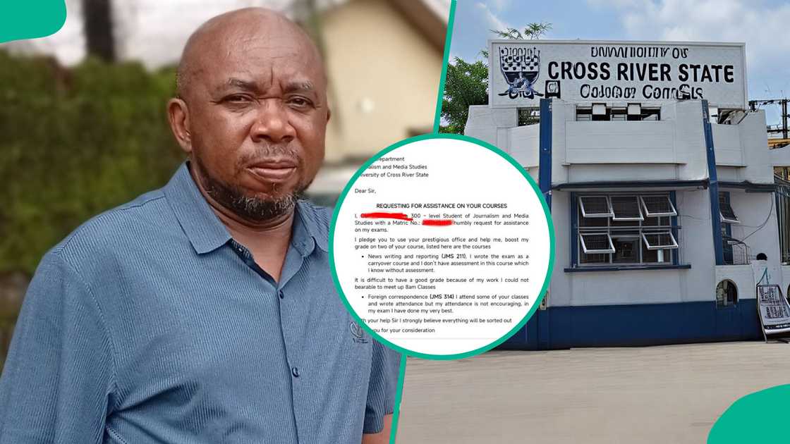 UNICROSS lecturer displays daring letter 300 level student wrote to him, begging him to boost his grades in 2 courses