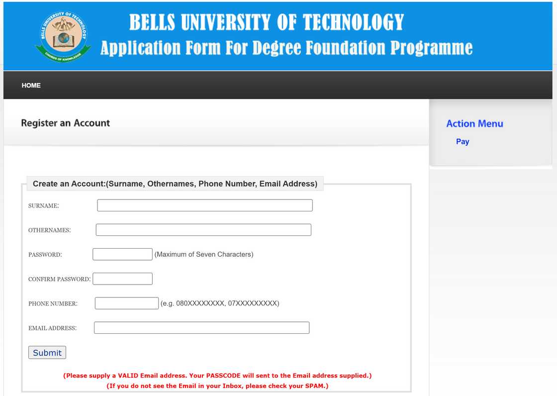 Foundation (JUPEB) programme application Foundation (JUPEB) programme application