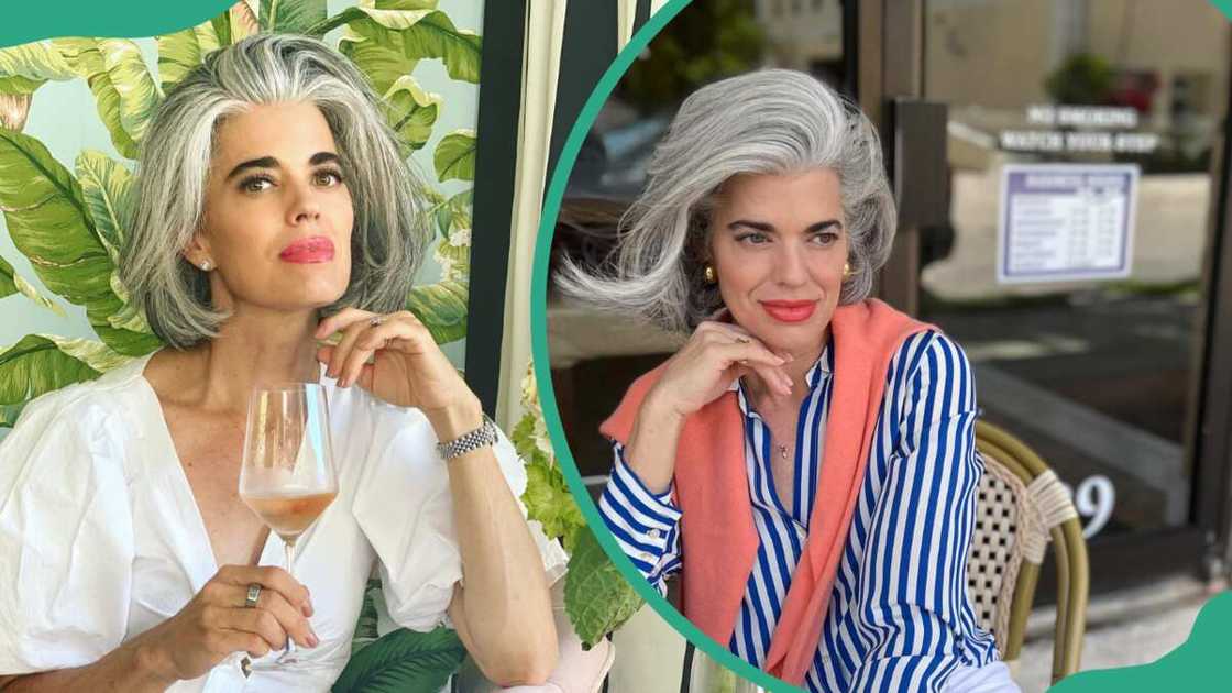 Nikol Johnson’s holding a drink (L) and posing for a photo holding her cheek (R) Nikol Johnson’s holding a drink (L) and posing for a photo holding her cheek (R)