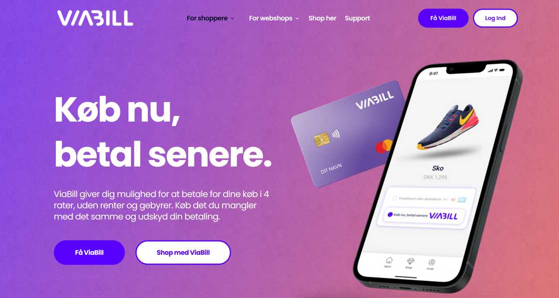 ViaBill homepage ViaBill homepage