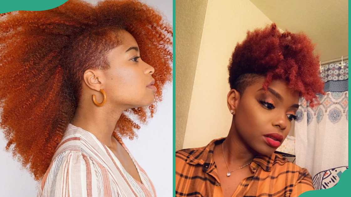 Red orange 4A hair with an undercut Red orange 4A hair with an undercut