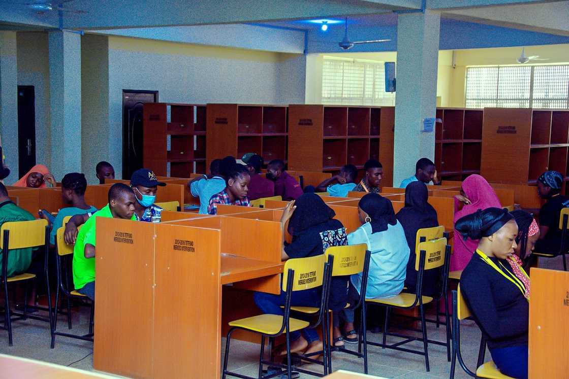 University of Ilorin students studying a library University of Ilorin students studying a library