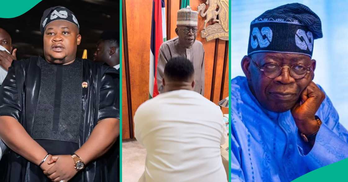 Cubana Chiefpriest trends as he shares a video of his meeting with President Bola Tinubu.