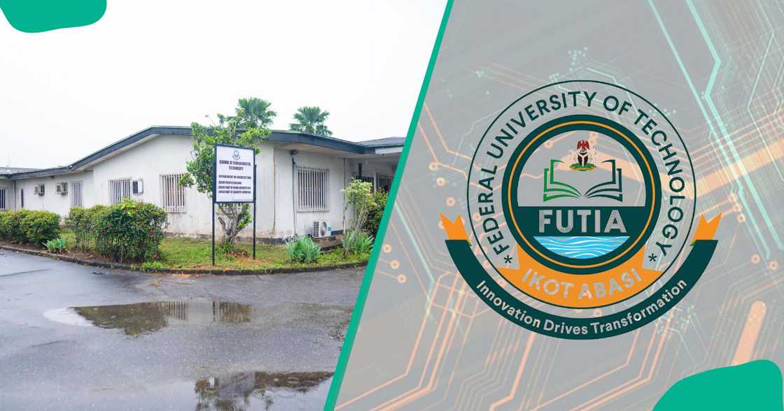 A Federal University of Technology, Ikot Abasi building and logo A Federal University of Technology, Ikot Abasi building and logo