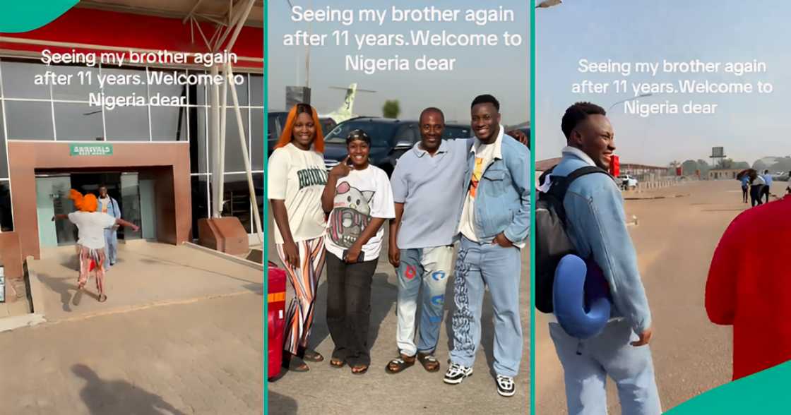 Nigerian Lady Reunites With Her Brother Who Returned from Abroad After 11 Years