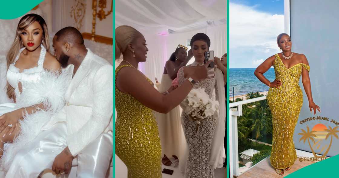 Davido's sister, Sharon consoles Chioma as she sheds tears.