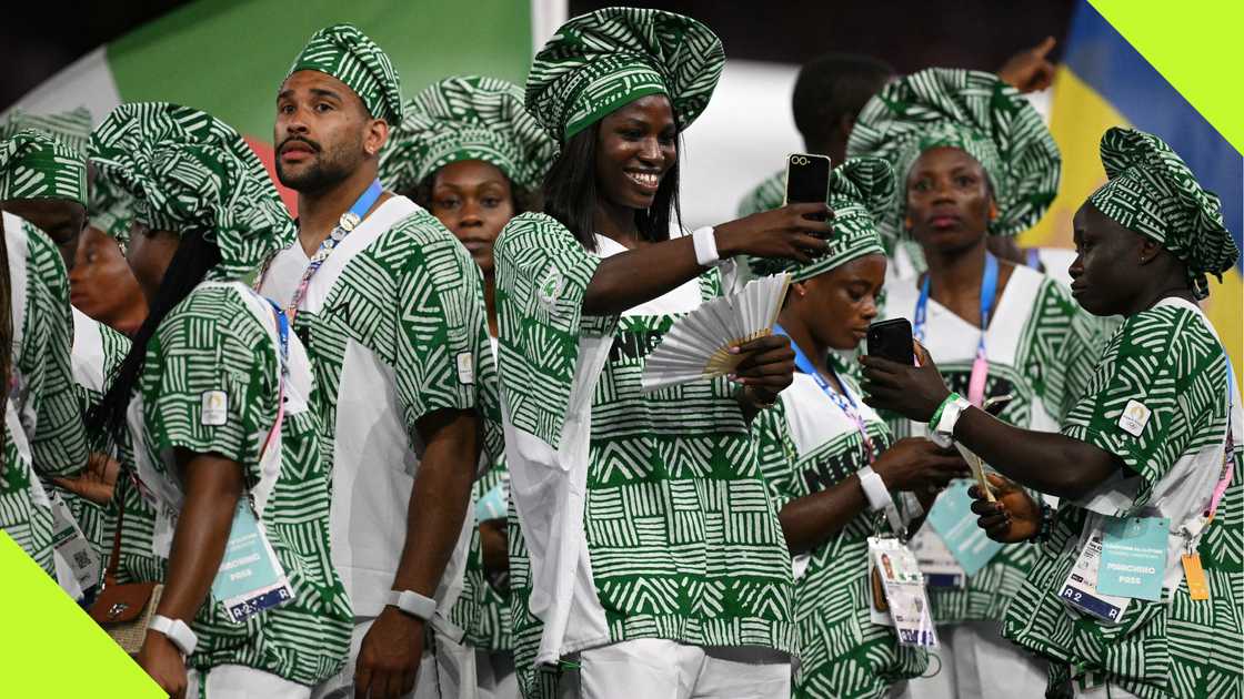 Team Nigeria during Paris 2024 Olympics closing ceremony.