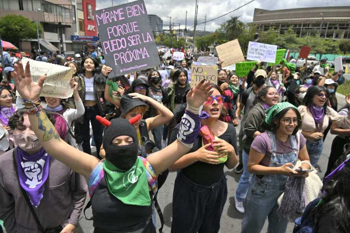 Women protest against femicides in Quito Women protest against femicides in Quito