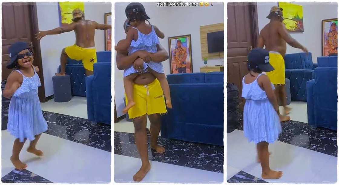 Photos of a father playing with his daughter at home. Photos of a father playing with his daughter at home.