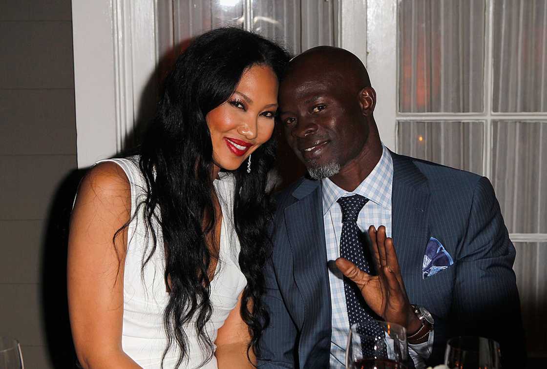 Kimora Lee and Djimon Hounsou in Los Angeles, California. Kimora Lee and Djimon Hounsou in Los Angeles, California.