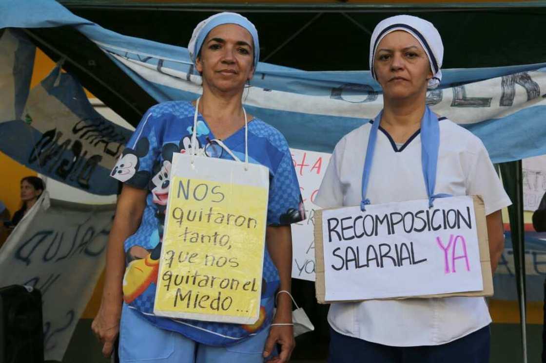 Health workers protest the high cost of living Health workers protest the high cost of living