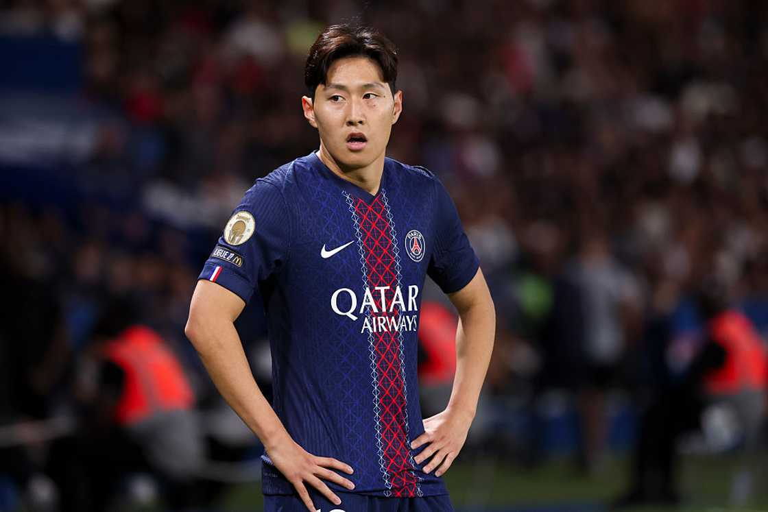 Lee Kang In #19 of Paris Saint-Germain looks on during the Ligue 1 McDonald's match Lee Kang In #19 of Paris Saint-Germain looks on during the Ligue 1 McDonald's match