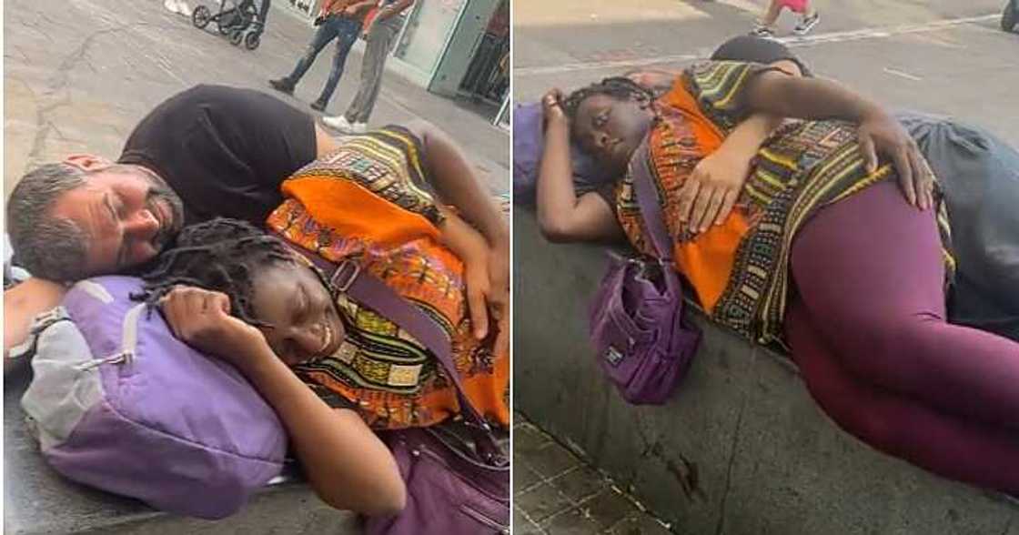 Oyinbo man and lover, take a nap, road Oyinbo man and lover, take a nap, road