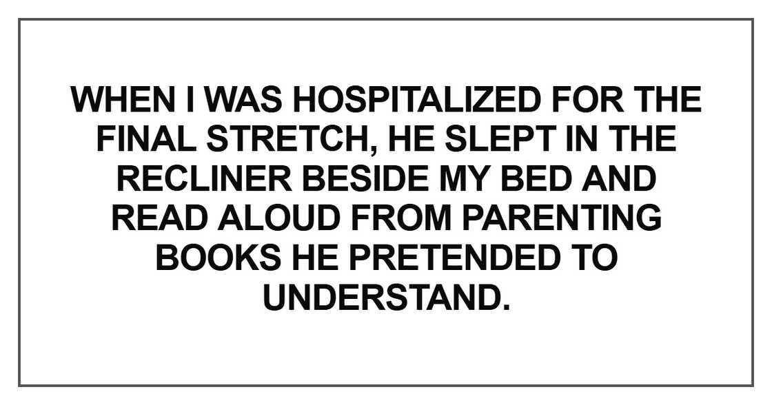When I was hospitalized for the final stretch