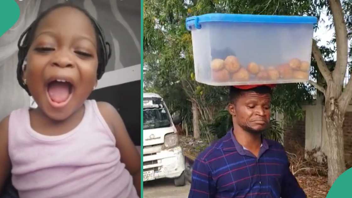 Girl joins fish pie challenge.