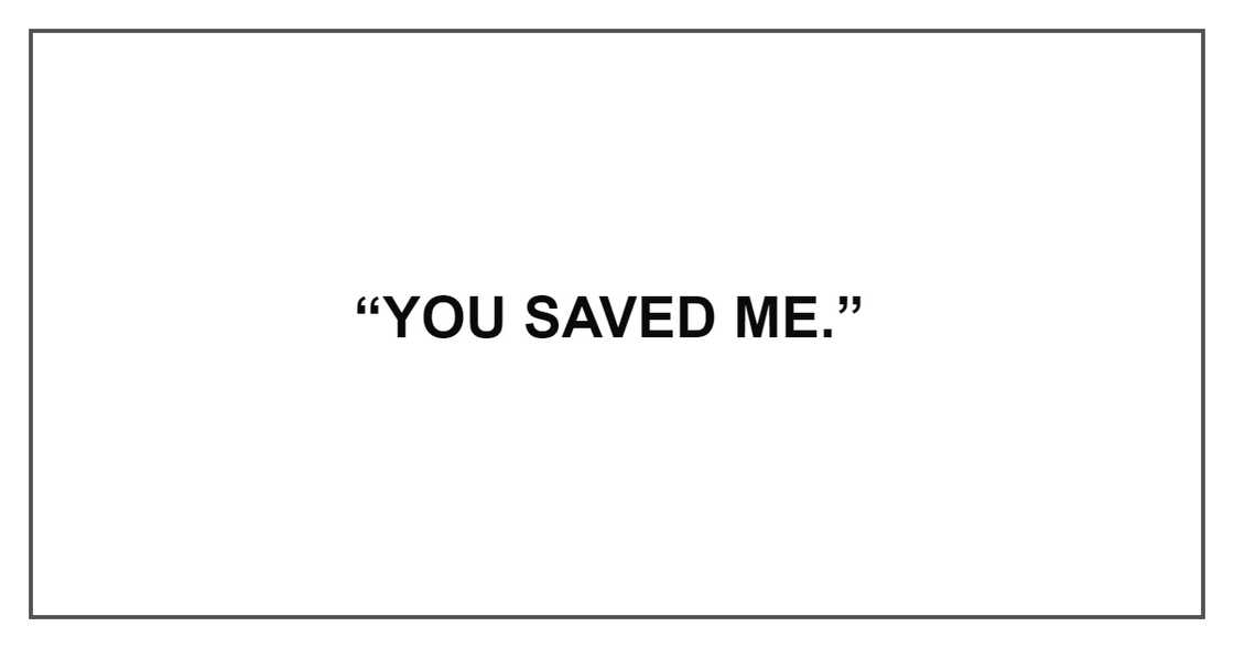 YOU SAVED ME YOU SAVED ME