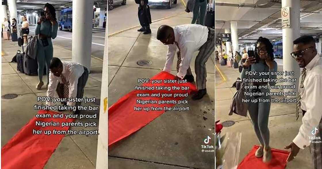 Bar exams, father welcomes daughter, red carpet Bar exams, father welcomes daughter, red carpet