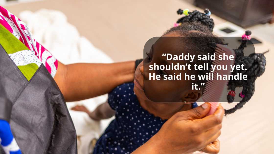 A daughter is talking to her mother