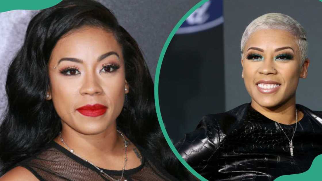 Keyshia Cole at the Westwood Village Theatres for the premiere of "All Eyez On Me" (L). The singer at the 2019 Soul Train Awards (R)