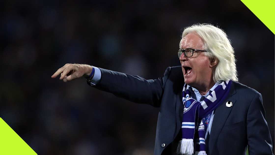 German manager Winfried Schafer during his time as Qatari club Al-Khor's head coach in 2021.