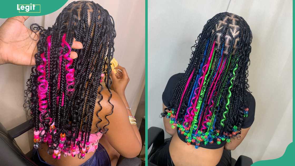 Peekaboo braids with beads Peekaboo braids with beads