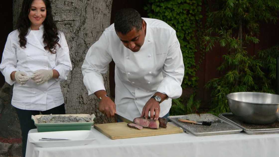 Boiling meat by chef Boiling meat by chef