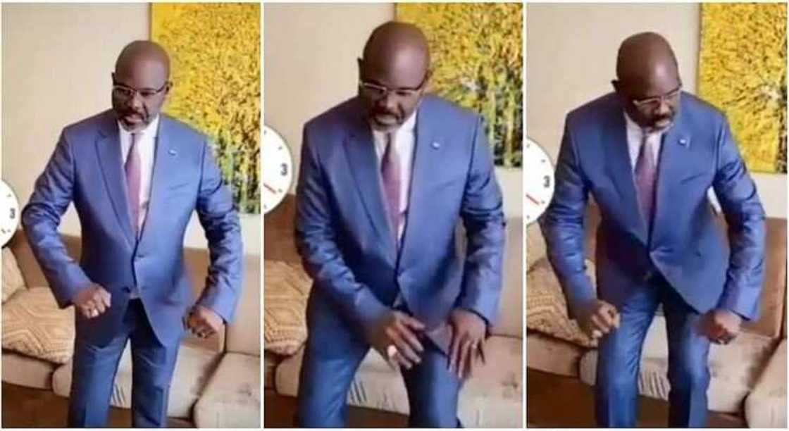 President George Weah of Liberia dances to Buga by Kizz Daniel and Tekno. President George Weah of Liberia dances to Buga by Kizz Daniel and Tekno.